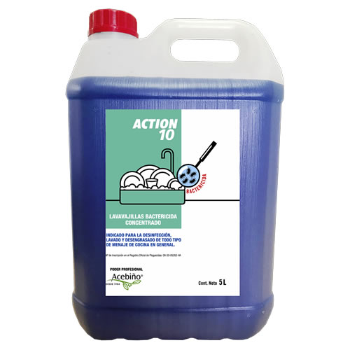 LAVAVAJILLAS BACTERICIDA CONCENTRADO ACTION 10 5L.