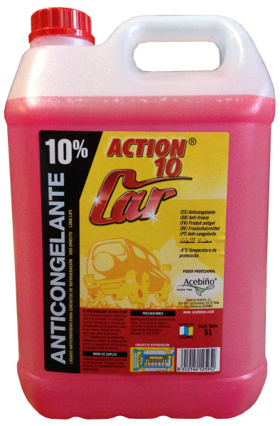 ANTICONGELANTE ACTION 10 CAR 10% ROSA 5L.