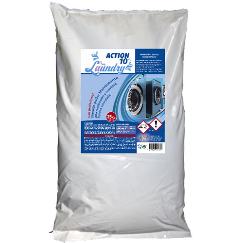 DETERGENTE S�LIDO CONCENTRADO ACTION 10 LAUNDRY 25 KGS.